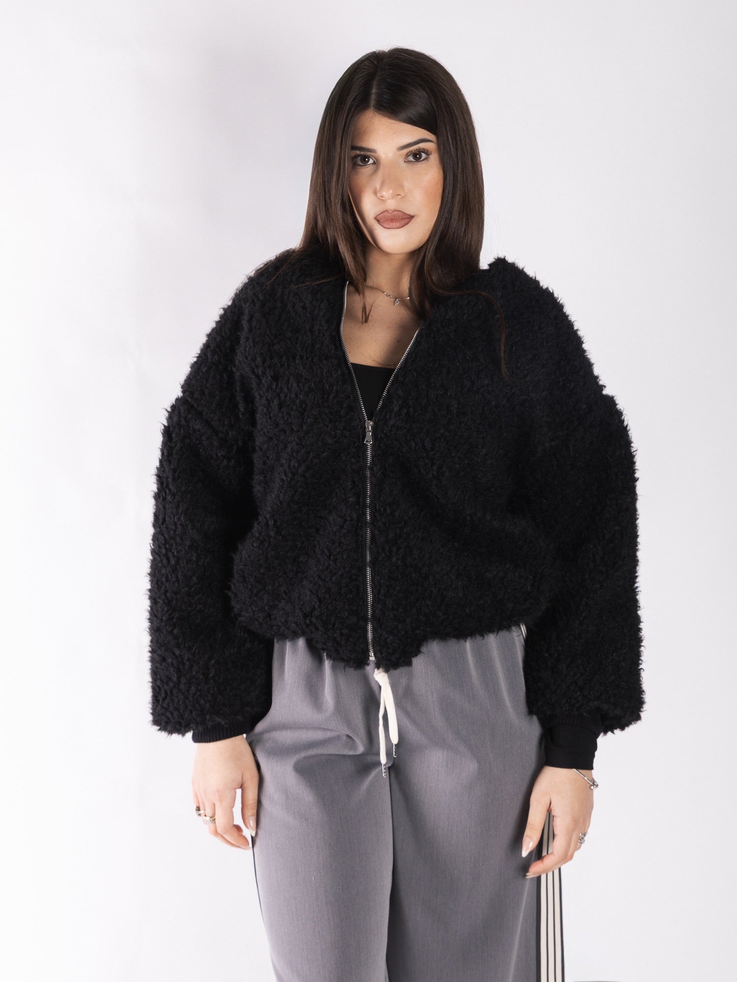 Bomber teddy in misto lana VICOLO
