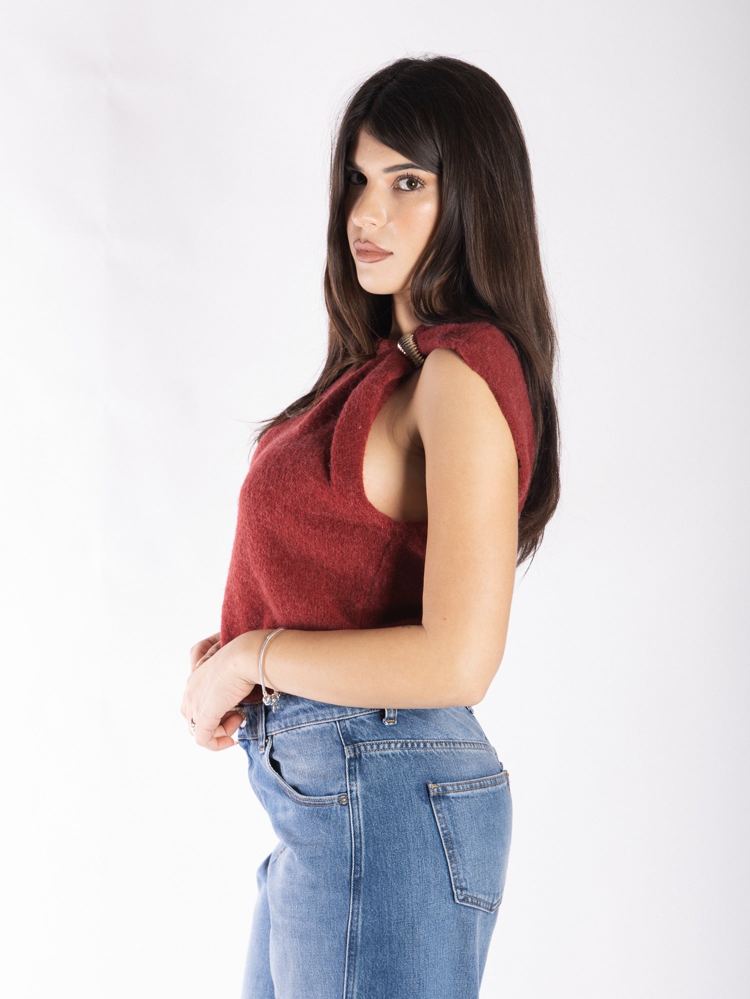 Gilet in lana con dettaglio ottone VICOLO