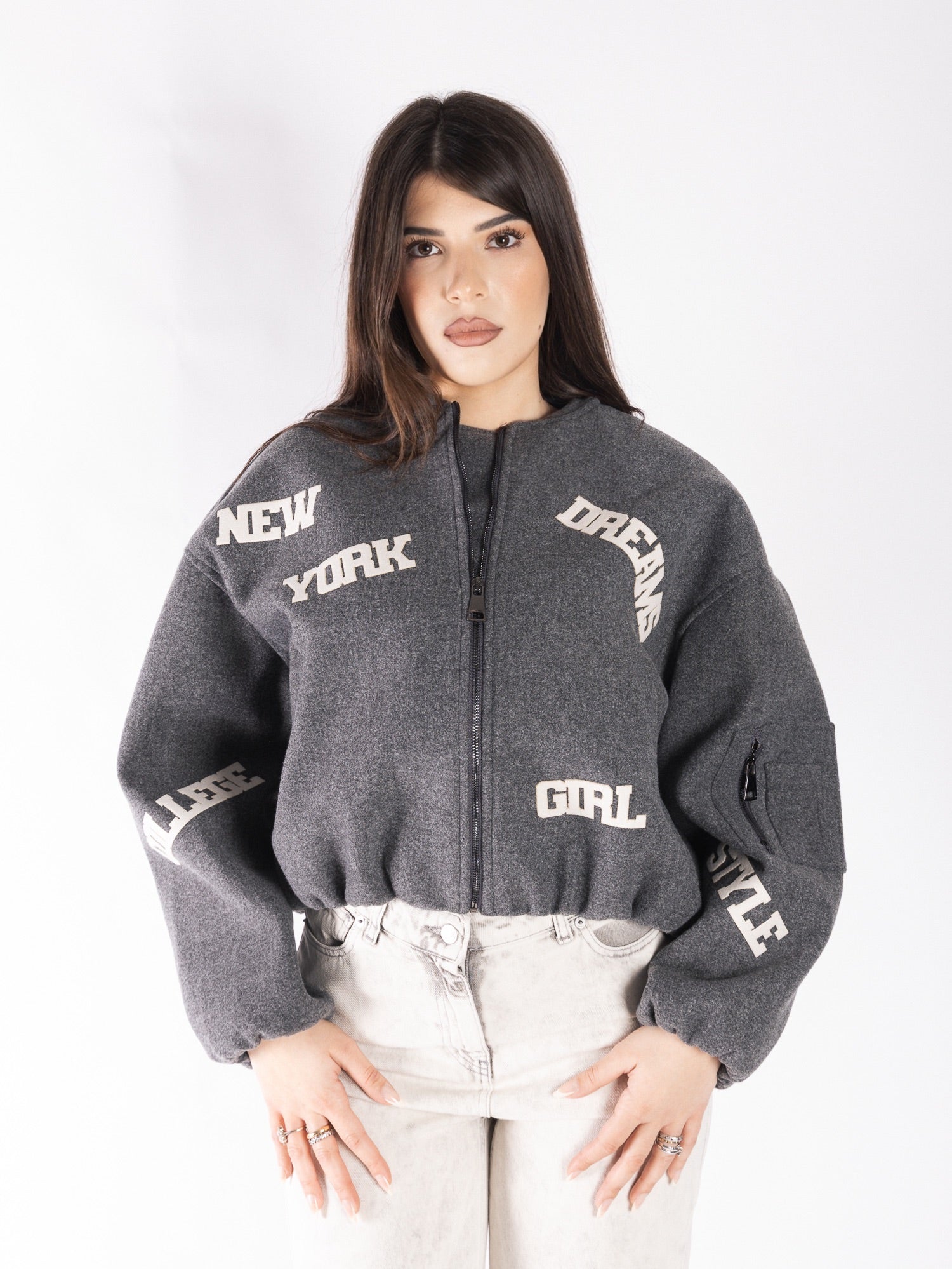 Bomber crop "graffiti" VICOLO