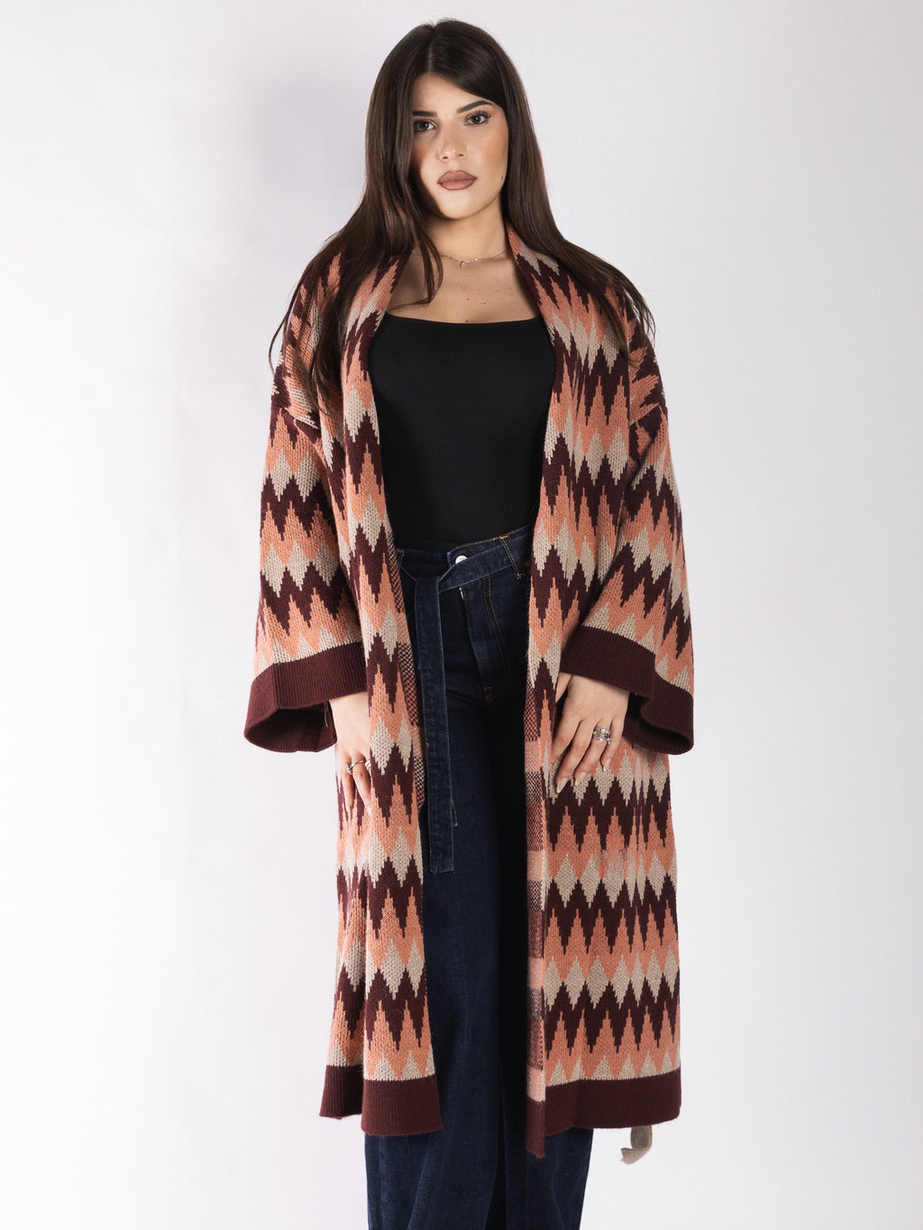 Kimono lungo in lana VICOLO