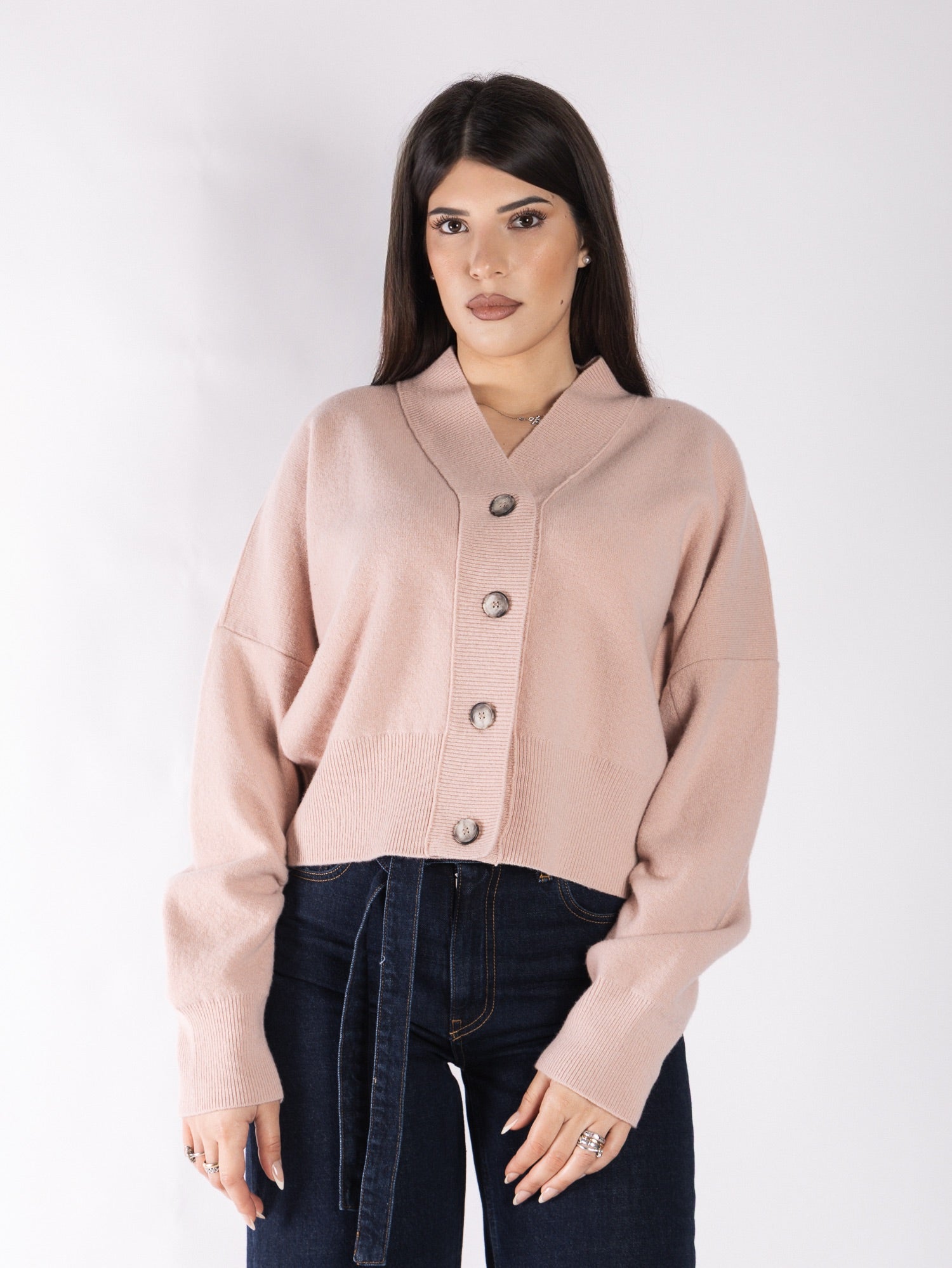 Cardigan over in lana cotta VICOLO