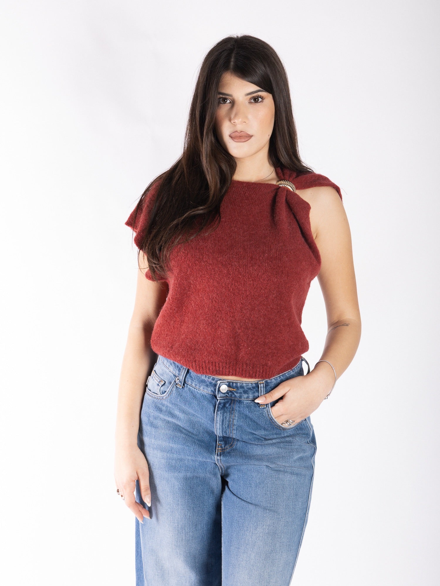 Gilet in lana con dettaglio ottone VICOLO