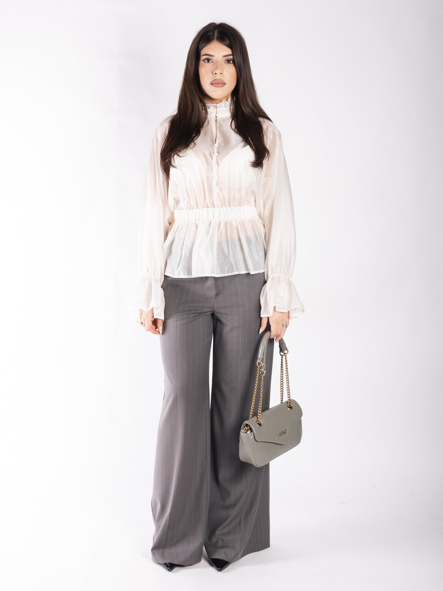 Camicia in cotone con rouches VICOLO