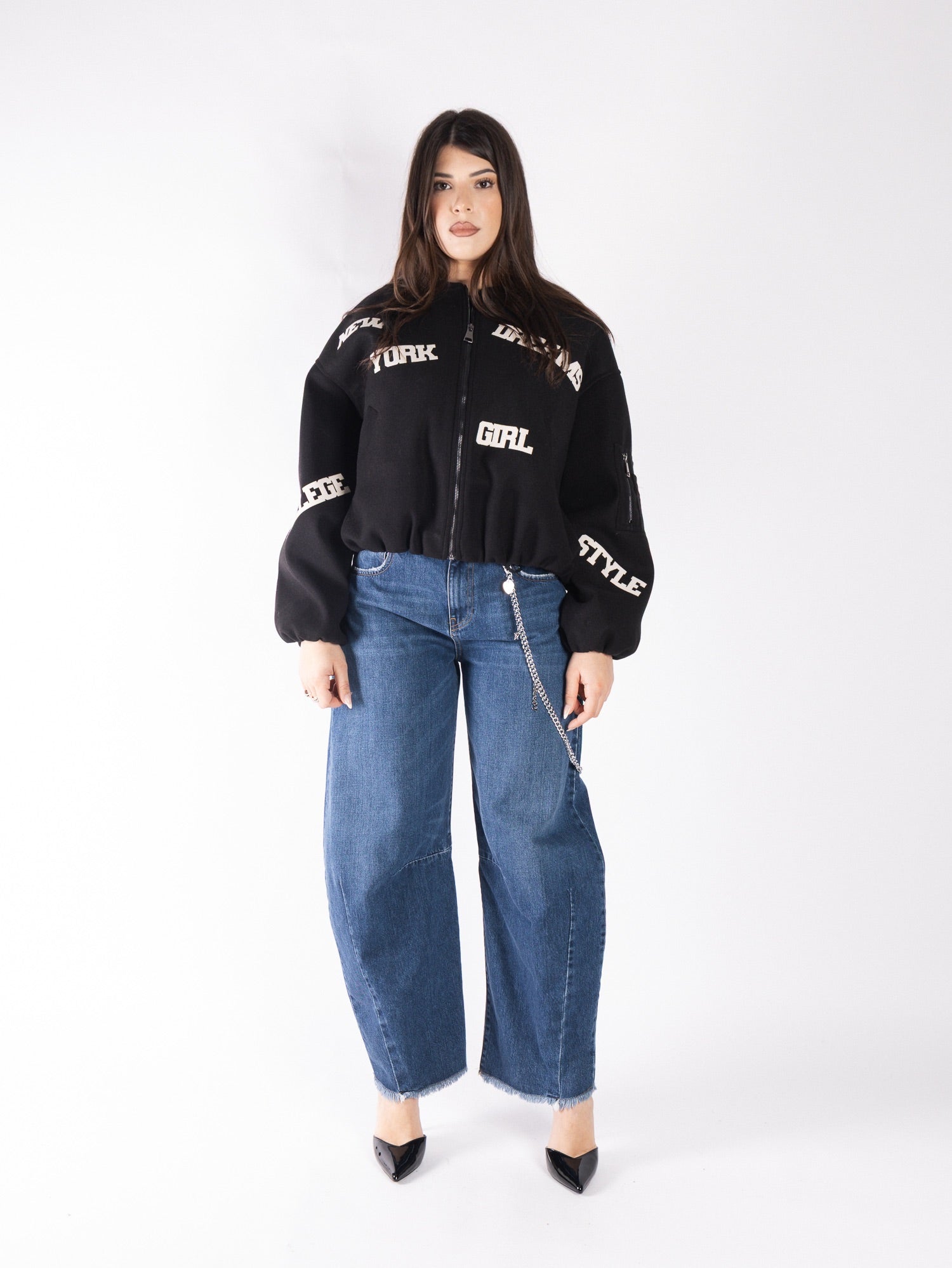 Bomber crop "graffiti" VICOLO