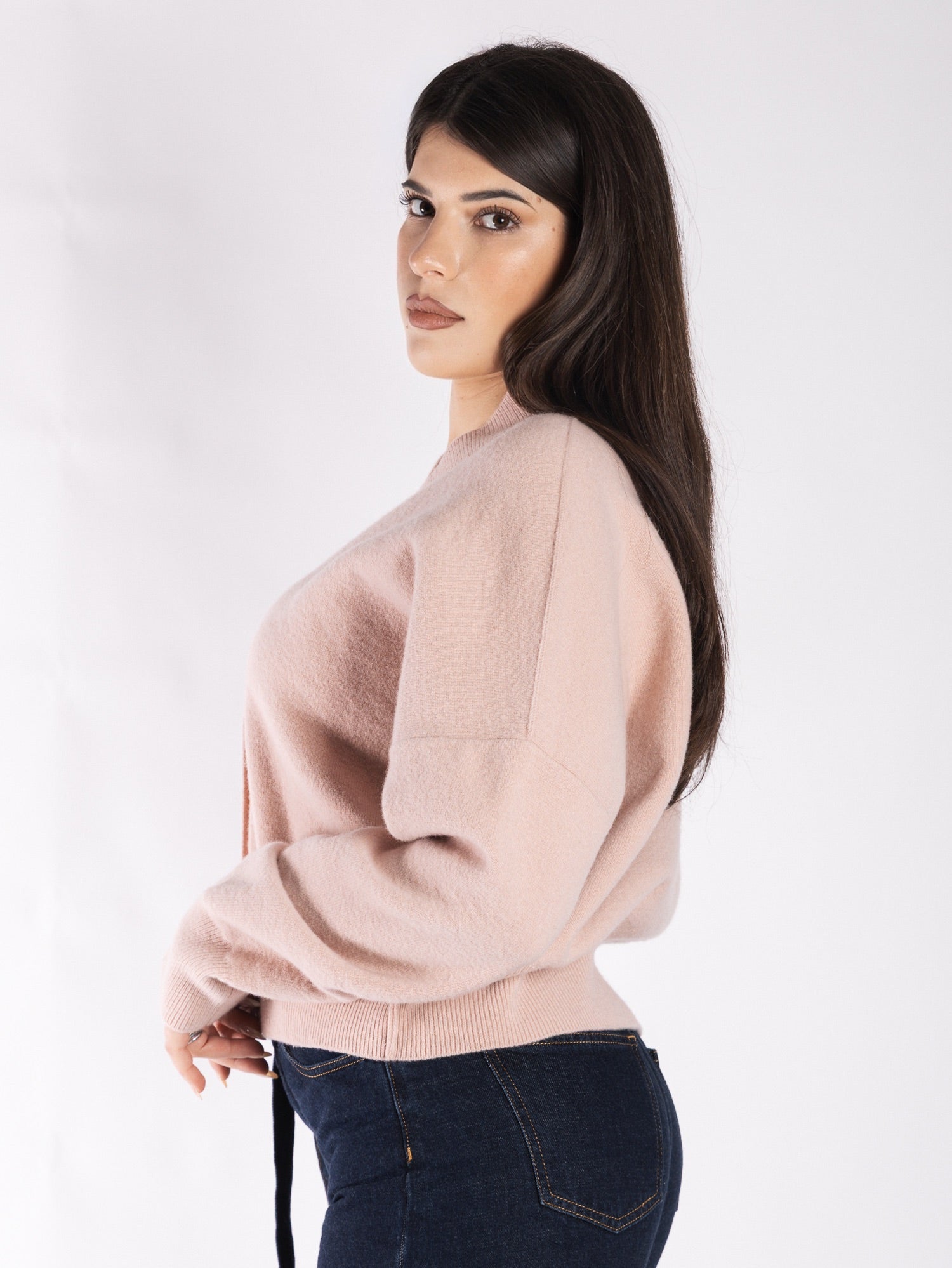 Cardigan over in lana cotta VICOLO