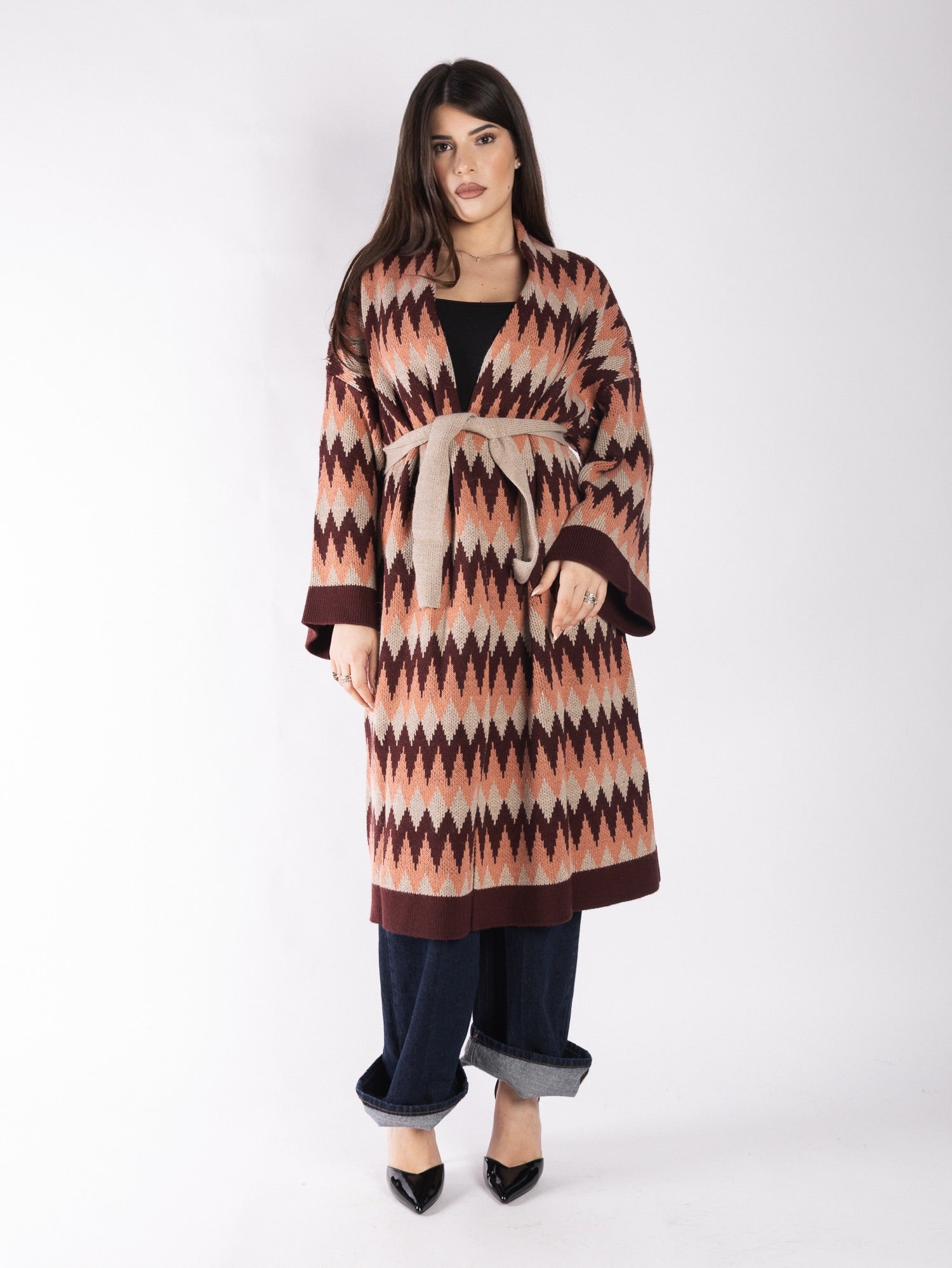 Kimono lungo in lana VICOLO