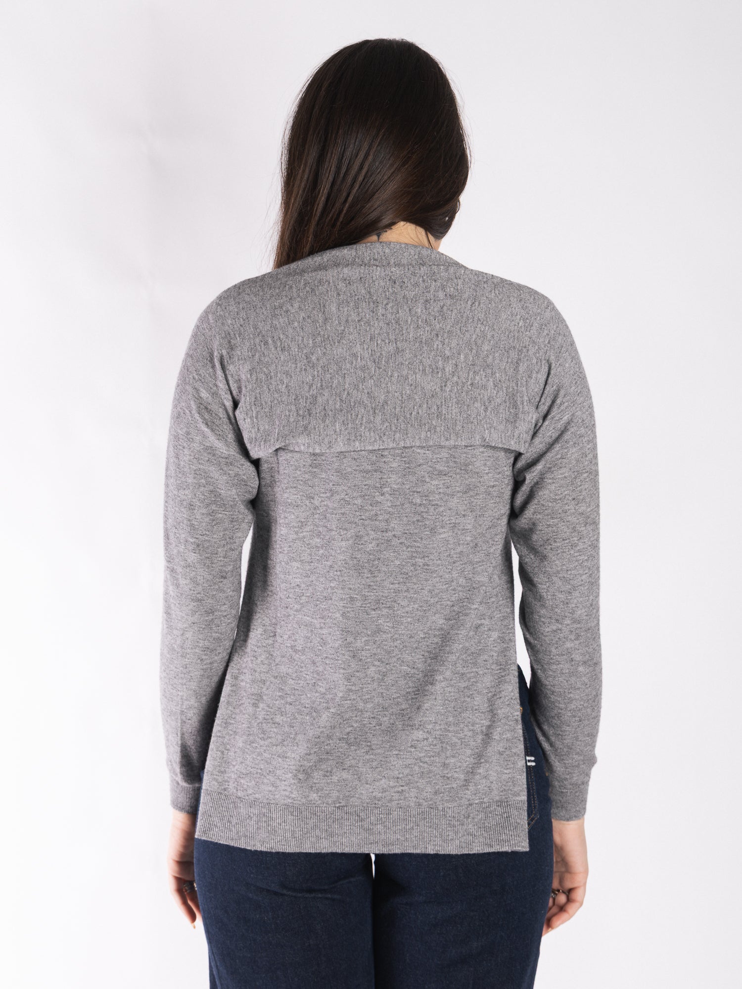 Maglia in lana  asimmetrica con coprispalle VICOLO