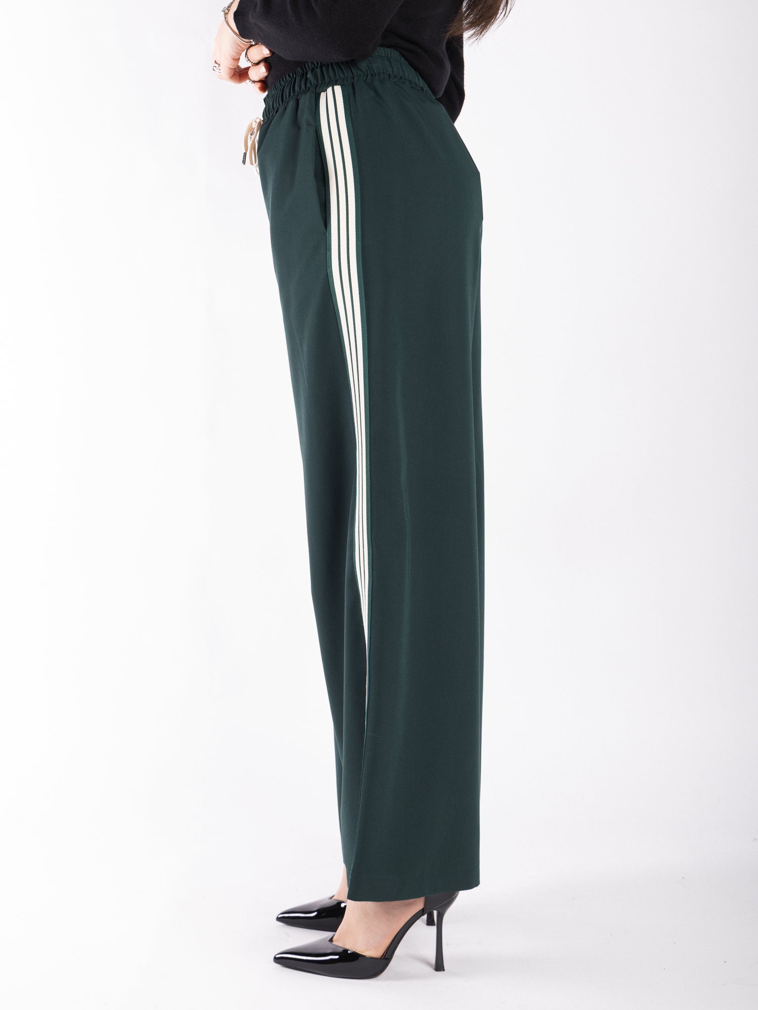 Pantalone palazzo con bande laterali in tessuto VICOLO