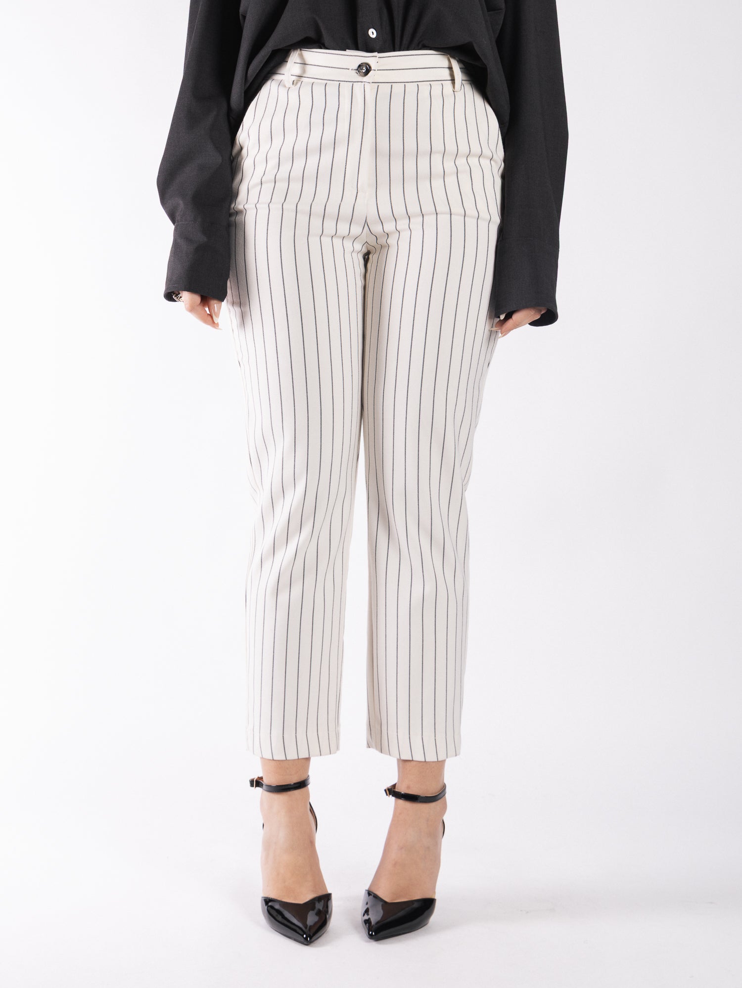 Pantalone a righe in cotone elasticizzato VICOLO