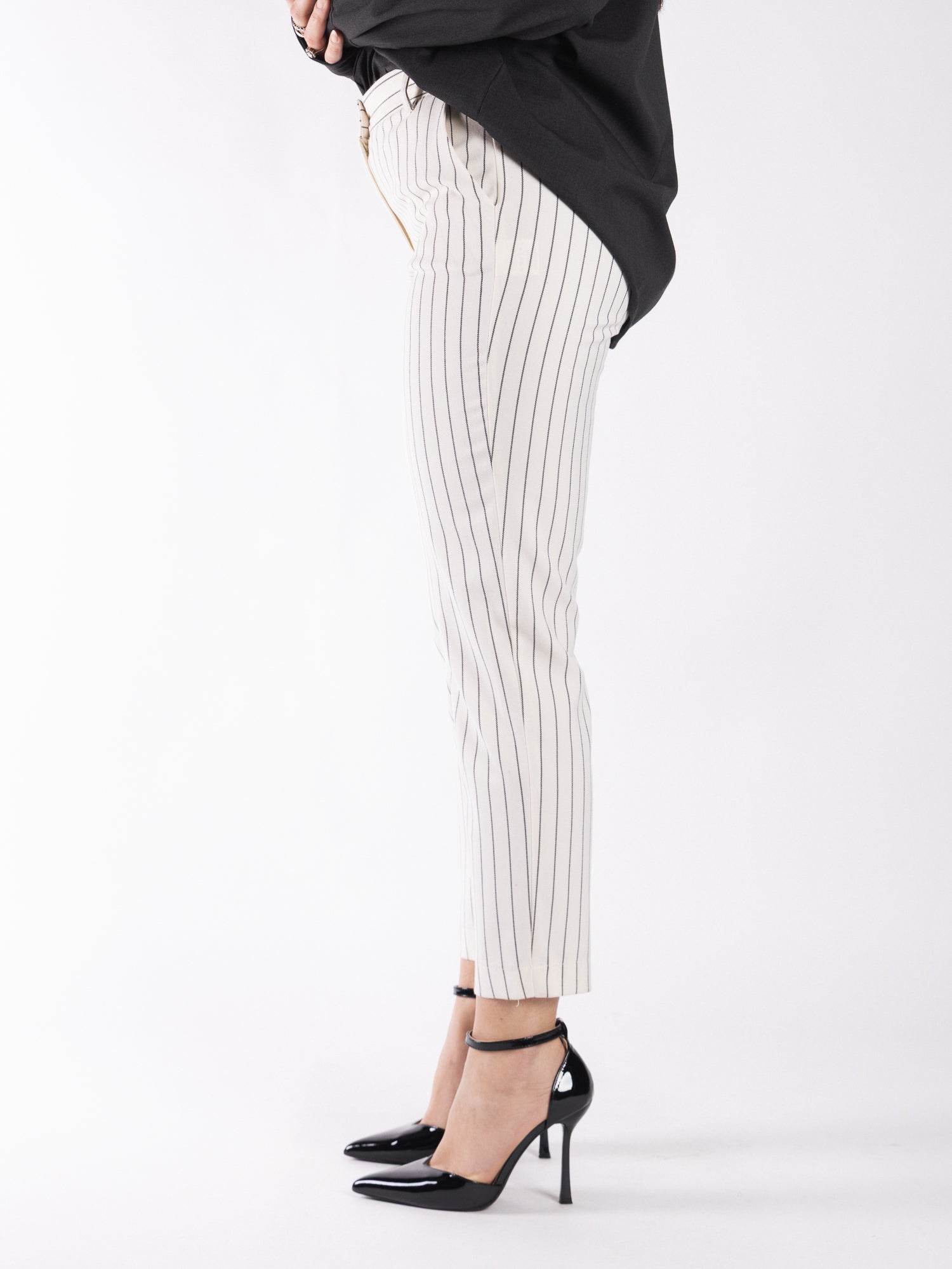 Pantalone a righe in cotone elasticizzato VICOLO