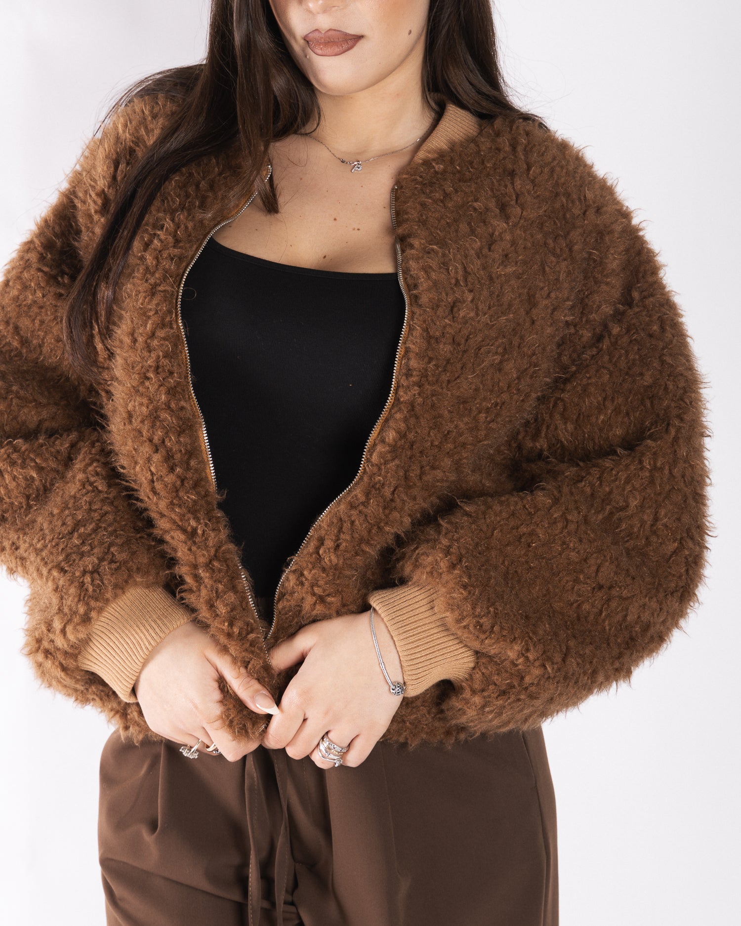 Bomber teddy in misto lana VICOLO