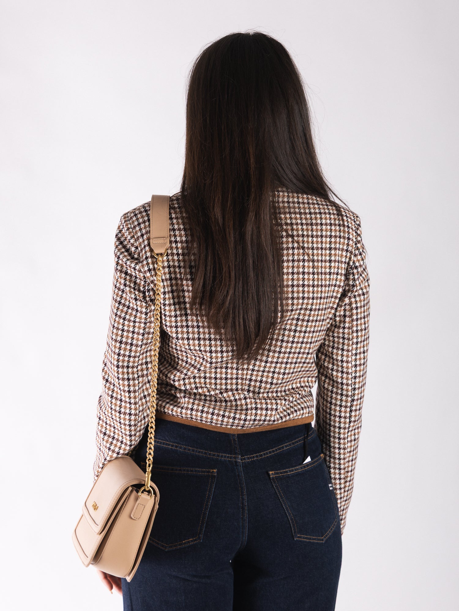 Giacca corta in Lana pied-de-poule VICOLO